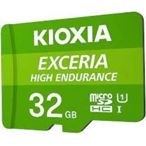 Kioxia FLA 32GB Exceria High Enrurance microSD C10 U3 V30 A1 Hafıza Kartı LMHE1G032GG2