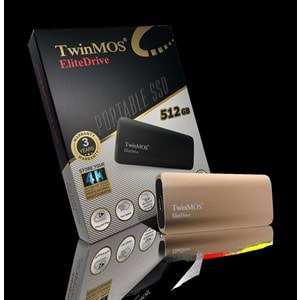 Twinmos 512GB Taşınabilir External SSD USB 3.2 Type-C Gold PSSDFGBMED32-G
