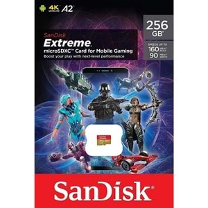 SanDisk Extreme MicroSDXC 256GB adapte 160MB/S Hafıza Kartı SDSQXA1-256G-GN6MN
