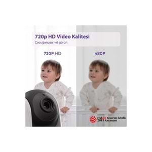 VAVA 12.7 cm Ses ve Görüntülü HD Ekranlı Bebek Kamerası 24 Saat Pil Ömrü VA-IH006