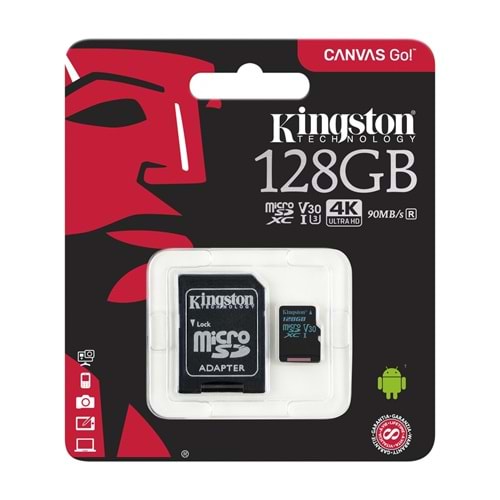 Kingston SDCG2 128GB Micro SD Canvas Go U3 Hafıza Kartı