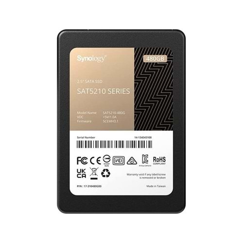 Synology 480GB SAT5210-480G SATA 6 Gb/s 530-500Mb/s Dahili Disk
