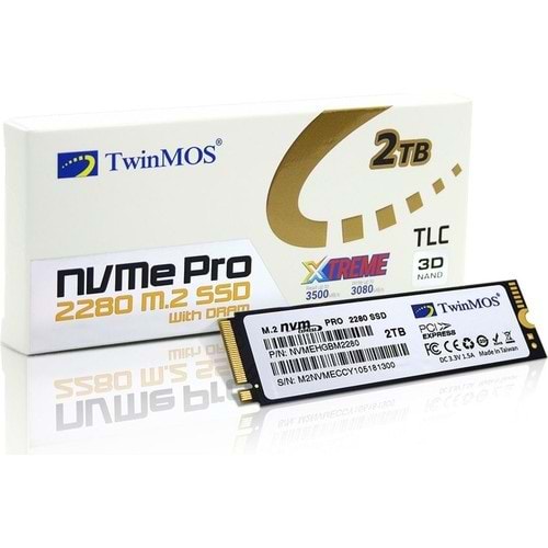Twinmos 2 TB M.2 PCIE NVME PRO 3500/3080 NVMEHGBM2280