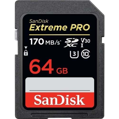 Sandisk 64 GB Extreme SD C10 SDSDXXY-064G-G46G 170MB/S Hafıza Kartı