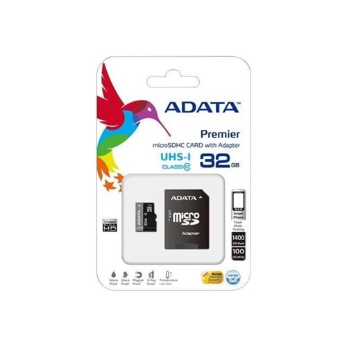 Adata 32GB Premier 80MB s Class 10 UHS 1 Micro SD Hafıza Kartı AUSDH32GUICL10RA1