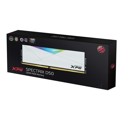 XPG 8GB 3200MHz DDR4 Spectrix D50 Beyaz Gaming Masaüstü RAM AX4U320038G16ASW50