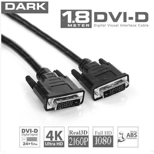 Dark 1.8m 24+1pin DVI Kablo (Erkek/Erkek) (DK-CB-DVIL180)