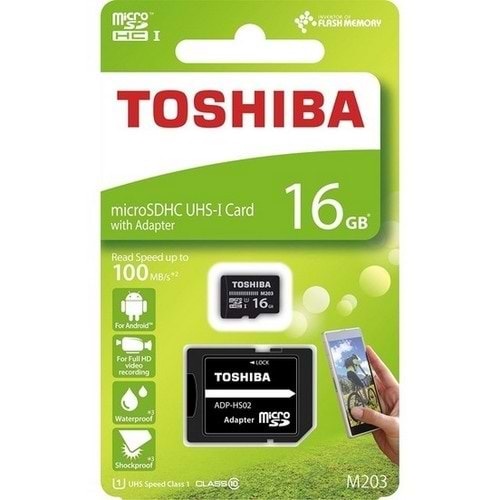 Toshiba 16GB Micro SDHC UHS-1 C10 100MB/sn Hafıza Kartı M203