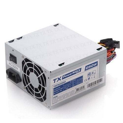 TX PowerMAX 250W 2xSATA, 2xIDE Bilgisayar Güç Kaynağı TXPSU250S1