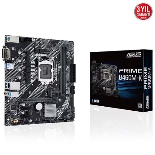 Asus Prime B460M-K B460 DDR4 USB3.2 M.2 DVI/VGA PCI3.0 1200p Anakart