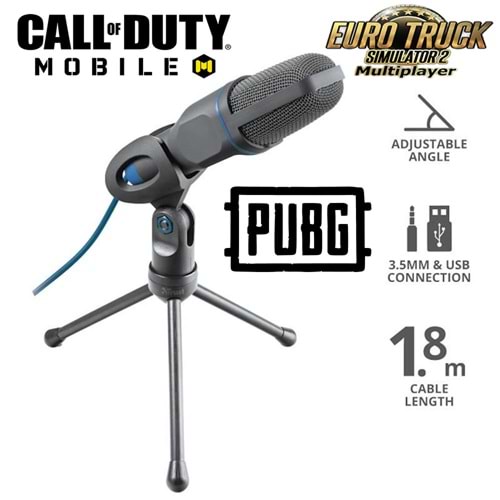 Gaming PUGB Oyuncu Mikrofonu TRUST USB + Stereo