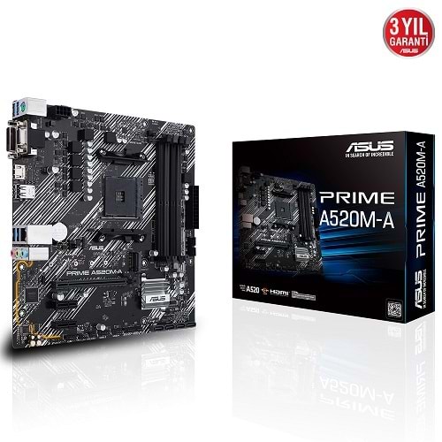 Asus Prime A520M-A AMD A520 DDR4 HDMI/DVI/VGA AM4 Anakart