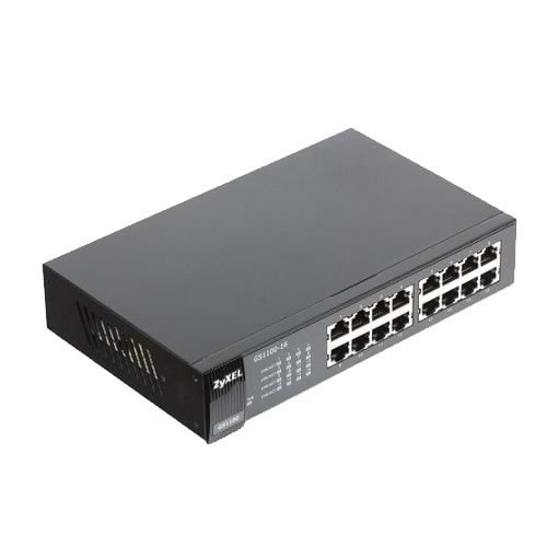 Zyxel GS1100-16 16-Port Tak Kullan Gigabit Switch