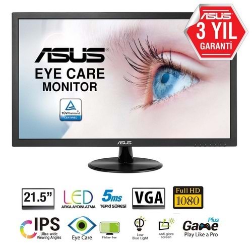Asus 21.5 VP228DE Full HD 5ms VGA VESA Siyah Monitör