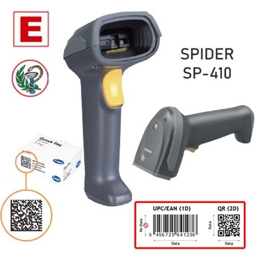 Perkon Spider SP-410 1D-2D Karekod Okuyucu USB SP410
