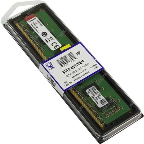 Kingston 4GB 2400MHz DDR4 Masaüstü RAM KVR24N17S6-4