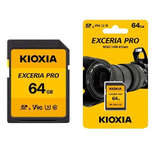 Kioxia 64GB Normal SD Exceria PRO UHS-II Hafıza Kartı LNPR1Y064GG4