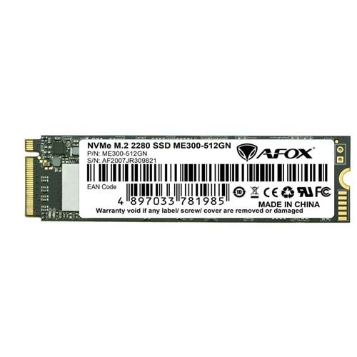 Afox SSD Disk 512GB M.2 Disk 2280 NVMe PCI E 2078 1665MB S 3D TLC ME300-512GN
