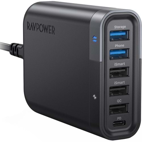 RAVPOWER 6-Port USB Şarj Cihazı Filehub RP-UM002