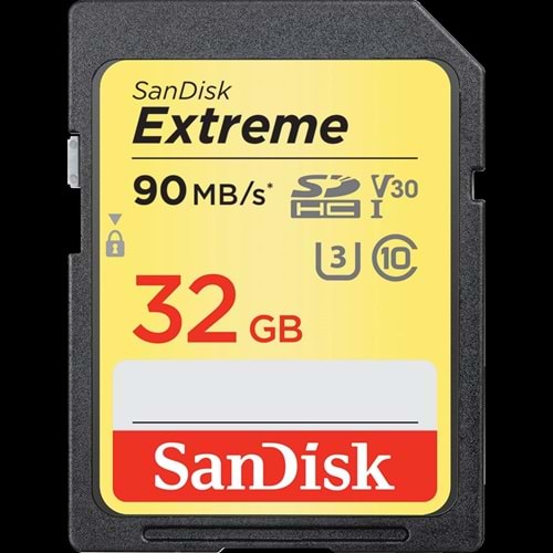 Sandisk 32 GB Extreme SDHC 90 MB Class 10 UHS I SD-MMC Hafıza Kartı SDSDXVE-032G-GNCIN